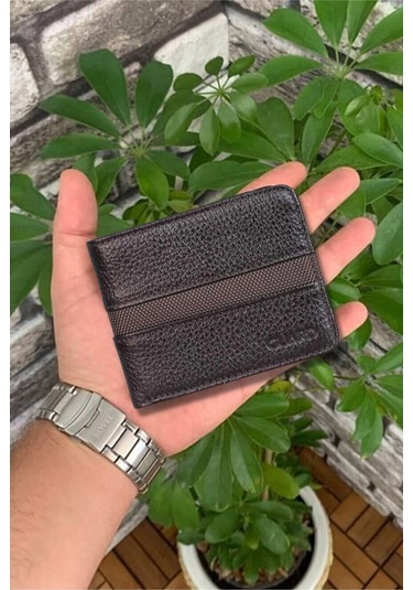Derije Hakiki Deri Kahverengi Spor Şeritli Erkek Cüzdanı T1652 Çok Renkli