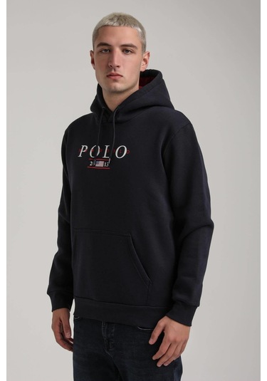 Kapüşonlu Lacivert Slim Fit Full-zip Sweatshirt 24fwm64073 Lacivert