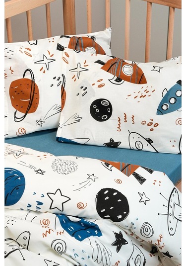 Cotton Collection %100 Pamuk Bebek Nevresim Takımı Space