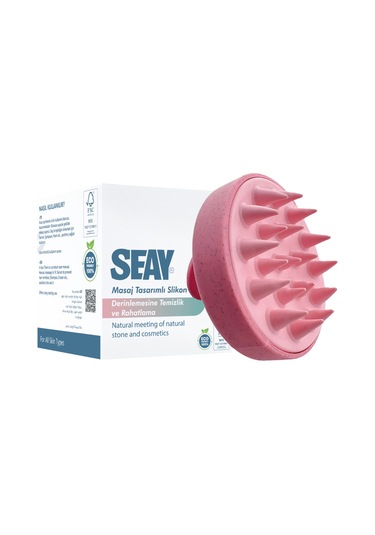 Slikon Saç Masaj Fırçası Şampuan Tarağı Pembe