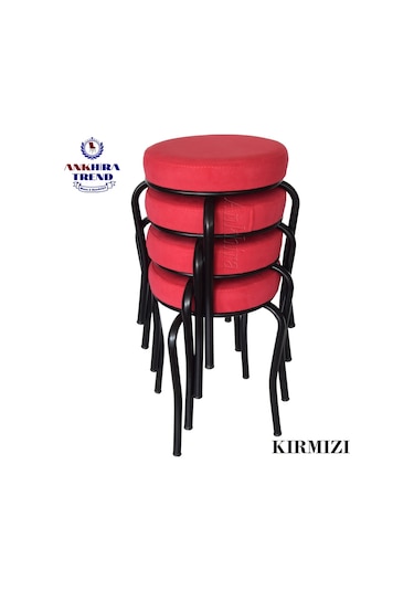 Siyah Ayaklı 4 Adet Mutfak Balkon Taburesi