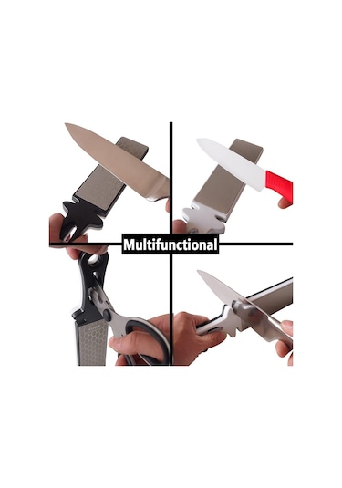 5-ın-1 Elmas Bileme Plakası Bıçak Ve Makas Bileyici Seramik Bıçak Bileyici Çubuk Çift Taraflı 400/1000 Grit Petek Yüzey Dış Mekan