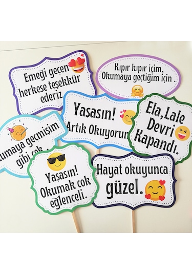 Okuma Bayramı Konuşma Balonu 14 Adet Karışık
