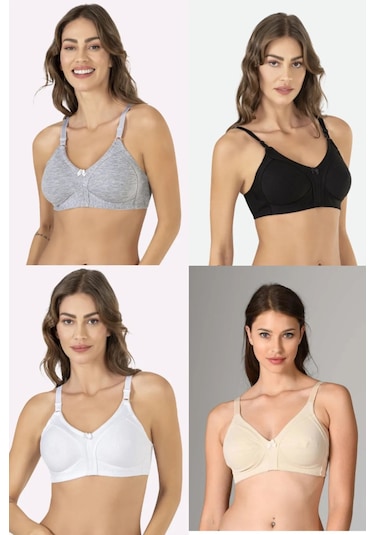 4'lü Toparlayıcı Kadın Penye Sütyen Nbb351 Asorti