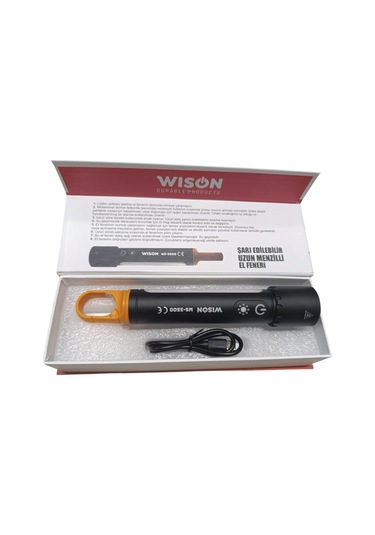 Wison Ws-3500 10 Watt 1500 Lümen Şarj Edilebilir Profesyonel Fener Siyah