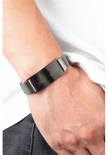 Spotify Şarkı Kodlu Hasır Kordonlu Çelik Erkek Bileklik scb10c Çok Renkli