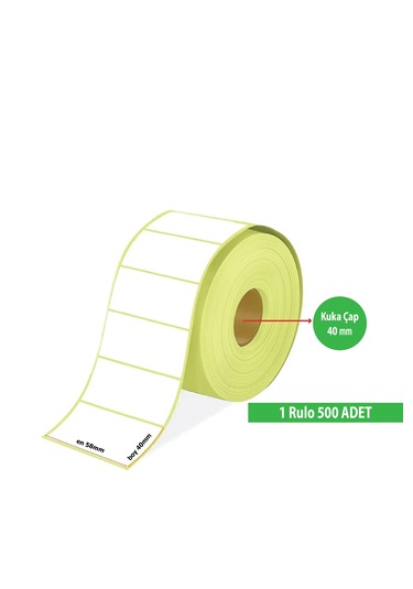 Termal Barkod Etiket 58x40 1 Rulo 500'lü Sarım