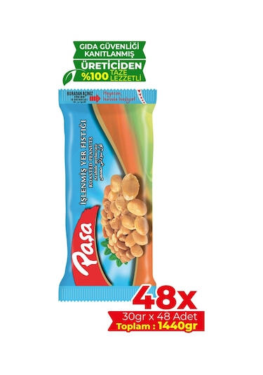 Paşa Kuruyemiş İşlenmiş Yer Fıstığı 48 x 30 G