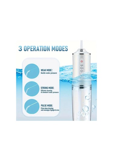 Willowhaven Pembe Kablosuz Şarjlı Diş İpi 4 Nozzle 360 Döner Başlık