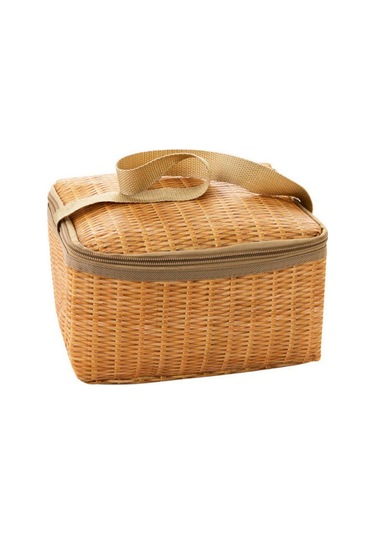 Taklit Rattan Öğle Yemeği Çantası Taşınabilir Su Geçirmez Darbeye Dayanıklı Termal Yalıtımlı Bento Kutusu Kamp Buzlukları 56775285 Çok Renkli