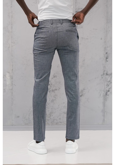Notra Beli Lastikli Ve İplikli Slimfit Pamuklu Jogger Pantolon Mavi