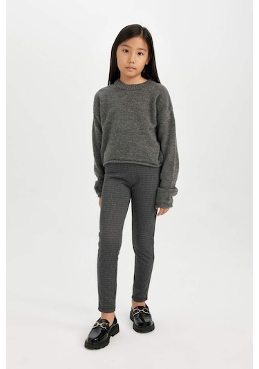 DeFacto Kız Çocuk Basic Düz Standart Boy Tayt D3236A824WNBK81 Siyah