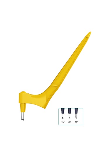 Leezsing 3'lü Uçlu 15 /30 /45 Çelik El Kesici Oymacı Bıçak Seti - Sarı, 360 Döner, Hassas Kâğıt Kesimi Sarı