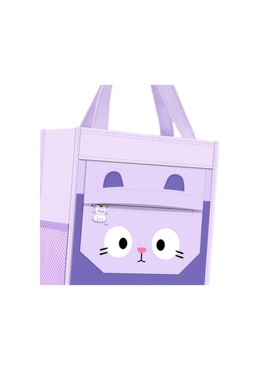 Suntek El Çantası Sevimli Üst Saplı Cepli Çocuk Tote İş Mor