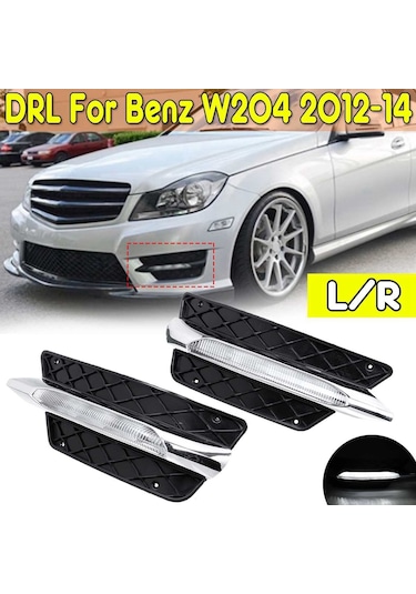 Drl Ön Tampon Izgara Kalıbı Led Sis Farı Gündüz Farı Mercedes W204 C-serisi 2012-14 Sağ