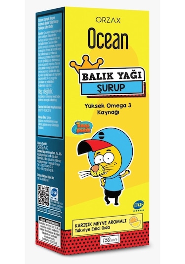 Ocean Karışık Meyve Aromalı Balık Yağı Şurup 150 ML
