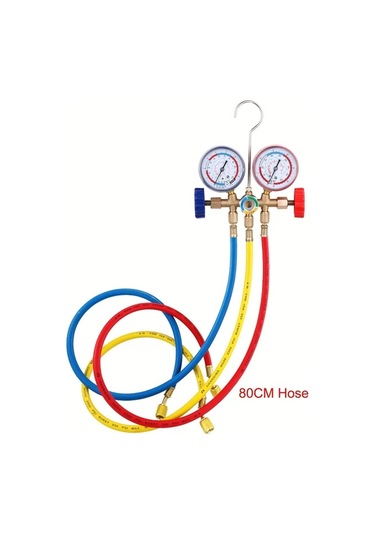 Dashanshop Ac Şarj Test Cihazı 3 Hortumlu Diagnostic Orifis Manometre R12 R22 R404a R134a Tool07