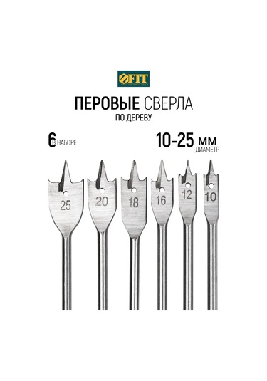 Fıt Fınch Industrıal Tools Fıt Ahşap Matkap Uçları 6'lı 10-25 Mm Tükenmez Uçlu 296166810