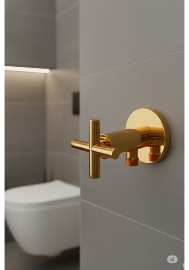 00-51 Pirinç Tabancalı Wc Taharet Matik Ve Pirinç Ara Musluğu Siyah Gold Krom Antik Altın