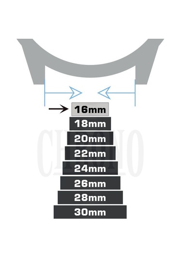 16mm Siyah Hasır Paslanmaz Çelik Saat Kordonu Chr412