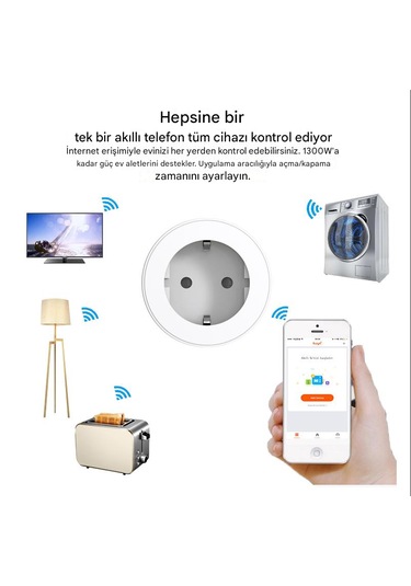Mini Elektrik Wifi Akıllı Priz Soket Duvar Çok Uzaktan Kumanda