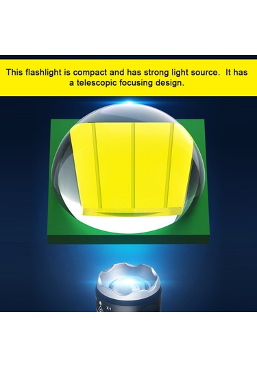 Teltree Usb Hızlı Şarjlı, İki Işık Kaynağı, Teleskopik Odaklanabilir, Dış Mekan El Feneri Gümüş Gümüş