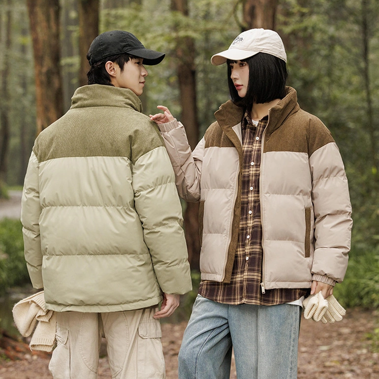 Yeni Kalın Sıcak Trend Renk Uyumlu Erkek Pamuklu Ceket Mavi