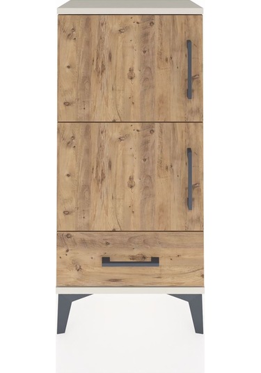 Arges Komodin 4 Raflı Tek Çekmeceli 2 Kapaklı 44x30x96 Aytaşı-çam Aytası