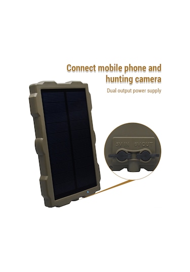 Mufunye S15 Av Kamerası İçin Güneş Enerjili Şarj Paneli - Ip66 Su Geçirmez, 1700mah Batarya, Dış Adaptör İle Şarj Edilebilir Siyah