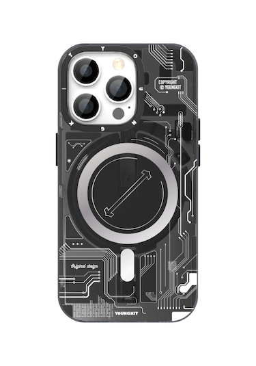 Youngkit iPhone Uyumlu 14 Pro Kılıf Magsafe Şarj Özellikli YoungKit Technology Serisi Kapak Youngkit-TA82095