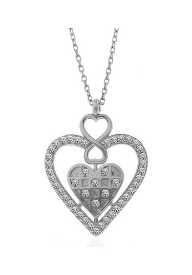 Blackcraft 925 Ayar Gümüş Kalp Sonsuzluk Kadın Kolye Koleksiyon