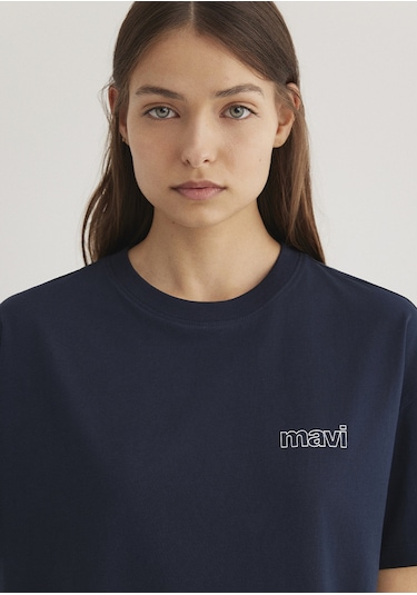 Mavi - Mavi Logo Baskılı Lacivert Tişört 1611309-70490 Lacivert