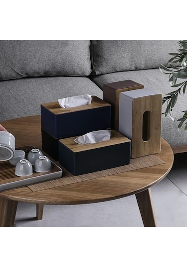 Pembe Çıkarılabilir Ahşap Kapak Doku Kutusu Mini Doku Saklama Tüpü Tutucu Saklama Kutusu Araba Ev Dekorasyon Basit Moda Doku Kutusu