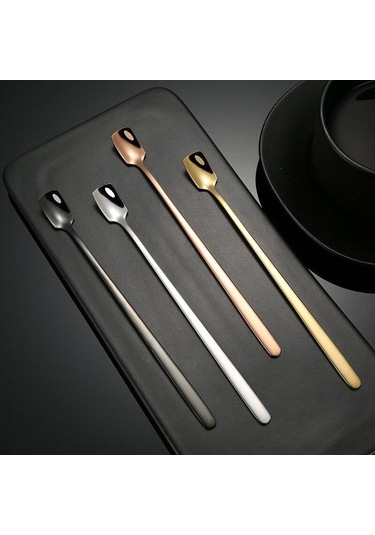 Gümüş İ Cafilas Cspoon Paslanmaz Çelik Uzun Kahve Çay Kaşığı Tatlı Karıştırma Kaşığı Kupa Kahve Çatal Bıçak Takımı Sofra Avrupa Tarzı