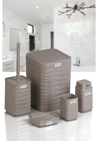 Okyanus Home Luna Vizon Kare 5'li Banyo Seti Vizon