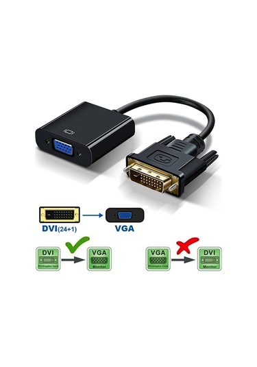 Dvi - D (24+1) To Vga Aktif Dönüştürücü Kablo (Dvı-D Erkek - Vga