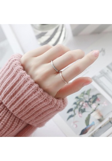 Rose Gold Basit Fırçalama Paslanmaz Çelik Kadın Yüzük Genişliği Gül Altın Renk Parmak Hediye Kız Takı Için 6mm-4