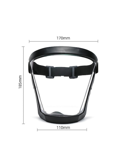 Trendooze Yüz Tam Siyah Sıçrama Şeffaf Önleyici Önleyici Kapağı Kalkanı Güvenlik Gri Buğu + İl