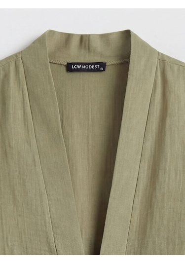 Lc Waikiki Haki Şal Yaka Oversize Kadın Kimono