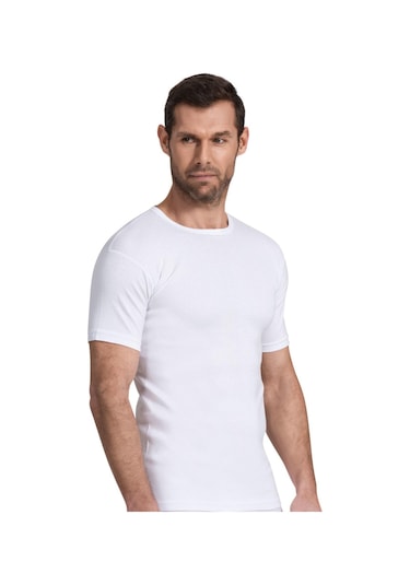 Namaldi Erkek Ribana O Yaka İnce Biyeli Fanila 3'Lü Paket - 111 Beyaz