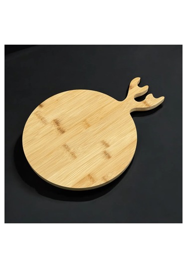 Bambu Geyik Kesim Tahtası Sunum Tabağı Tabak Sunumluk 35 26cm
