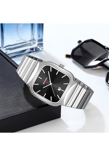 Sones Gedi 52004 Kadın Kuvars Elmas Bilezik Saat Gümüş Kabuk Yeşil Plaka