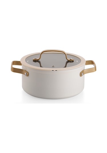 Schafer Sapphire Seramik Tencere Seti 7 Parça-beyaz/gold Beyaz