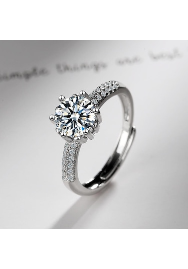 Lindon Kadın Bakır Alaşım Zirkon Yüzükler Parti Güzel Mücevher Yüzük Gümüş