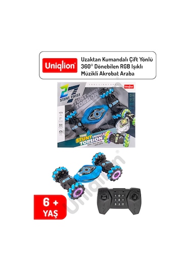 Uzaktan Kumandalı Çift Yönlü 360 Dönebilen Rgb Işıklı Akrobat Araba