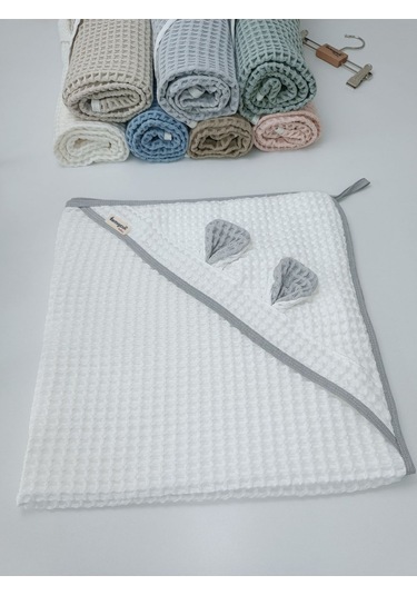 Ekru Pike Bebek Battaniyesi Doğal Organik Uyku Çift Taraflı Bebek Havlu Örtü Yenidoğan Mevsimlik Beyaz