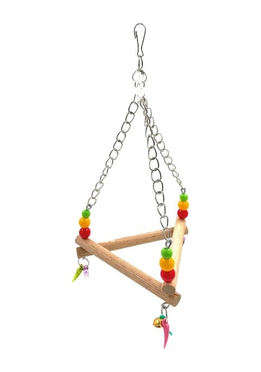 Ans Boncuklu Üçgen Salıncak Kuş Oyuncağı 23cm
