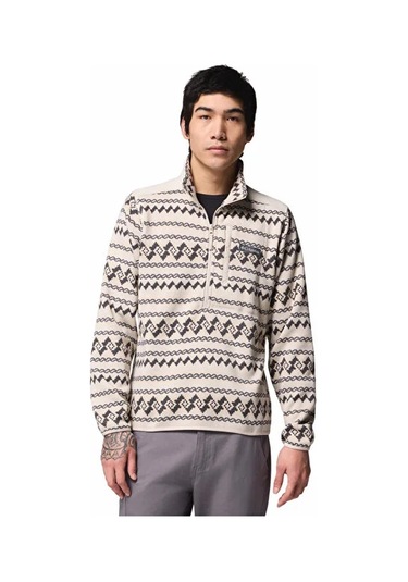 Columbia Sweater Weather Printed Half Zip Iı Kahverengi Erkek Outdoor Polar Ao5809 Kahverengi Koyu