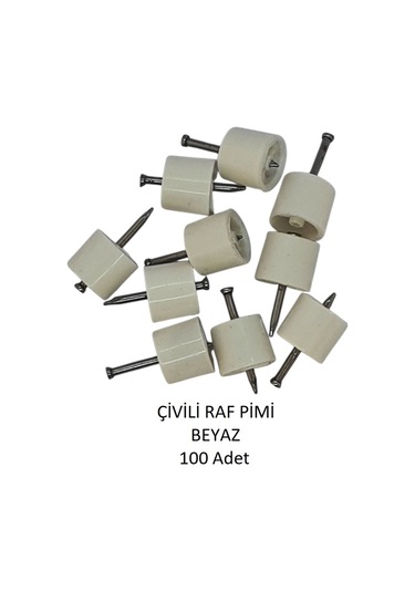 Çivili Raf Pimi Beyaz 100 Adet Beyaz