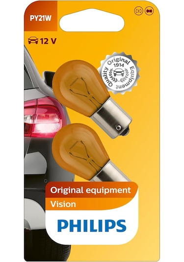 Py21w Vision, 12v Turuncu Amber Sinyal Ampülü, 2'li Paket